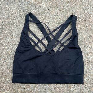 Victoria’s Secret Sport Black Strappy Bra Small